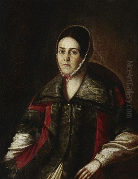 Portrait Einer Jungen Dame Mit Haube Oil Painting by Pavel Andreevich Fedotov
