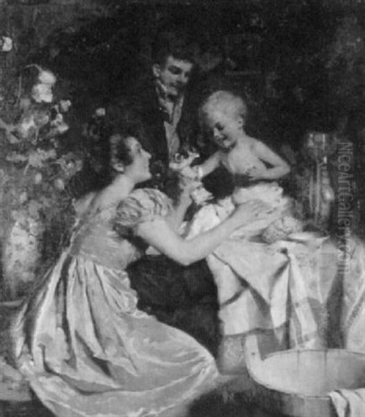 Die Gluckliche Familie Oil Painting by Friedrich Fehr