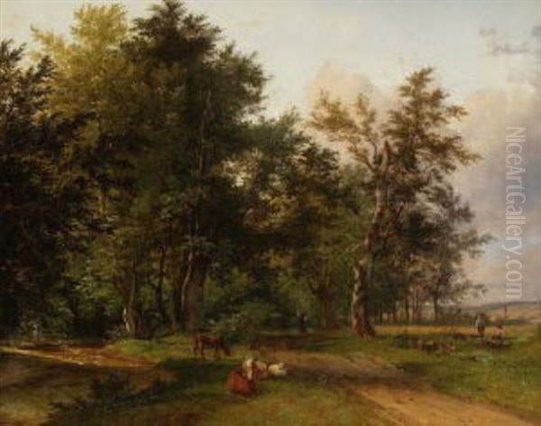 Am Waldrand Oil Painting by Joseph Feid