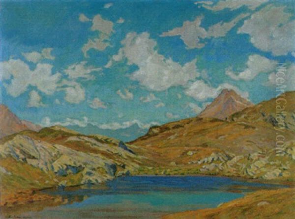 Bergweiher Oil Painting by Carl Friedrich Felber