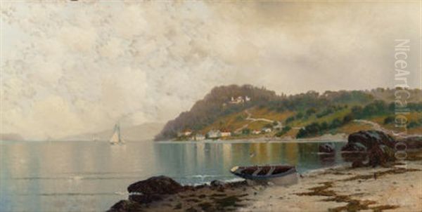 Quiet Afternoon Coastline Oil Painting by Kanute Edwin Felix