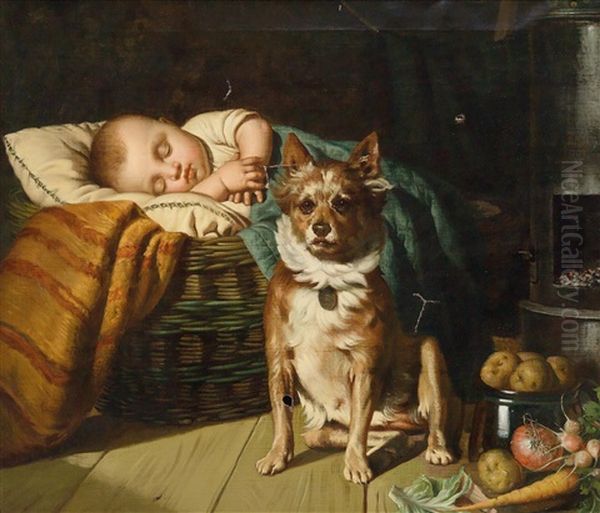 Gut Bewachter Kinderschlaf Oil Painting by Karl Eugene Felix