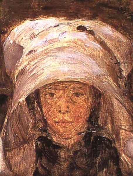 Portrait De Jeune Paysanne Oil Painting by Leon-Pierre Felix