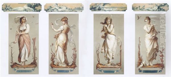 Les Quatres Saisons Oil Painting by Joseph Felon