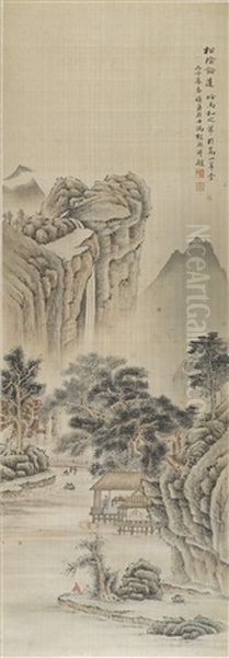 Landscape In The Style Of Ma Hezhi Oil Painting by Feng Chaoran