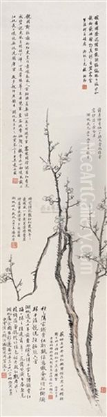 Plum Oil Painting by Feng Chaoran