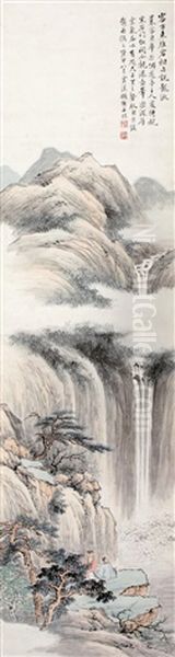 Landscape And Character Oil Painting by Feng Chaoran