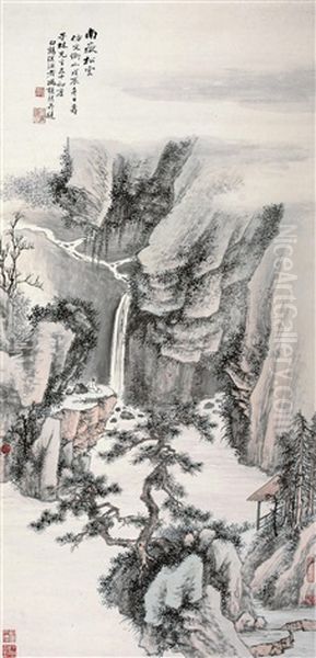 Landscape And Character Oil Painting by Feng Chaoran