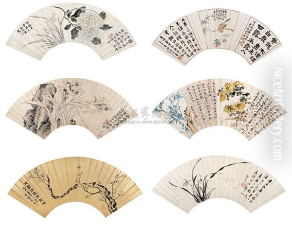 Flowers And Birds Oil Painting by Feng Chaoran