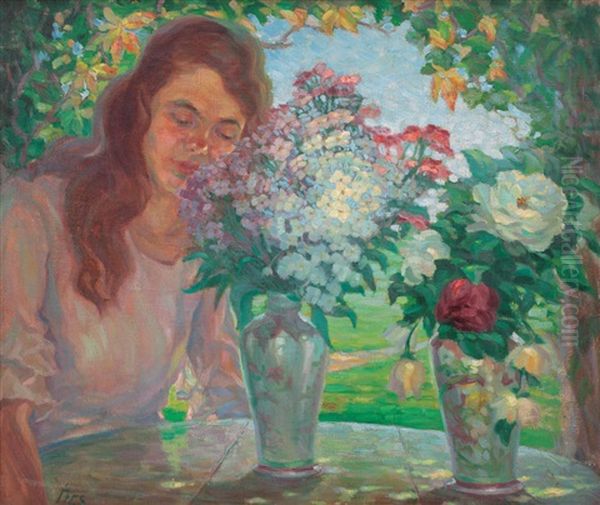 Scent Of Flowers Oil Painting by Acs Ferenc