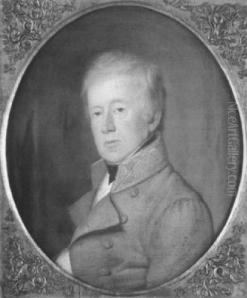 Bildnis Eines Adligen In Napoleonischer Haltung Oil Painting by Simo (Franz) Ferenc