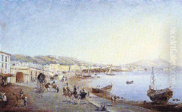 Mergellina Oil Painting by Luigi Fergola