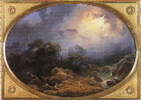 Scena Mitologica Oil Painting by Salvatore Fergola