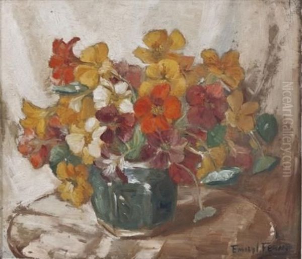 Still Life With Flowers In A Vase Oil Painting by Emily Isabelle Fern