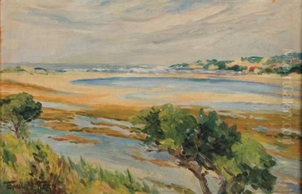 View Of A River Mouth Oil Painting by Emily Isabelle Fern