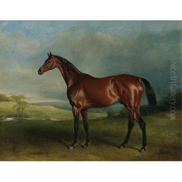 Mr. Richard Watt's Rockingham, Winner Of The 1833 St. Leger Oil Painting by John E. Ferneley
