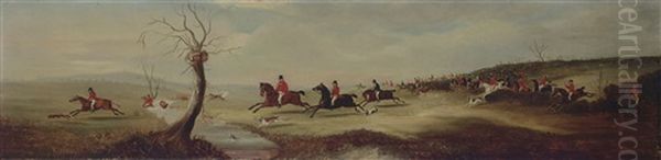 The Hunt Scurry: A Scene Near Melton Oil Painting by John E. Ferneley