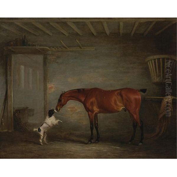 Hunter With Poodle Oil Painting by John E. Ferneley