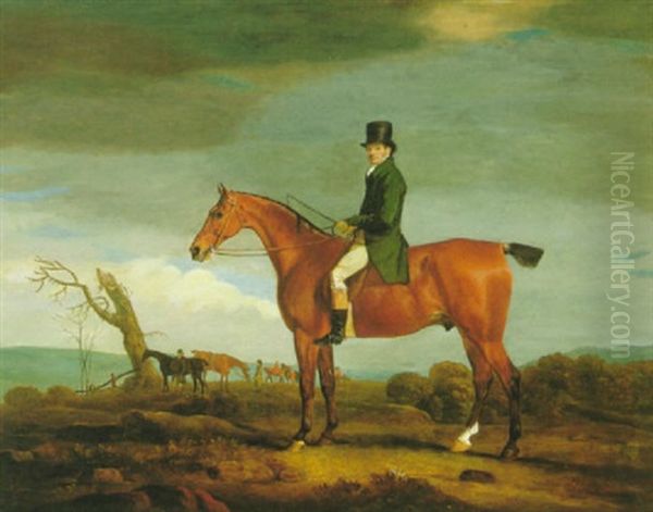 Peter Christie, Master To The Quorn, 1817, On His Chesnut Hunter In A Landscape Oil Painting by John E. Ferneley