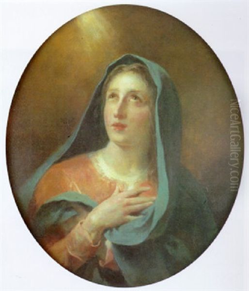 Virgen De La Anunciacion Oil Painting by Alejandro Ferrant Y Fischermans