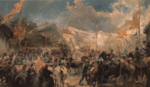 Pabellon De Espana En La Exposicion Universal De Paris De 1878 Oil Painting by Alejandro Ferrant Y Fischermans