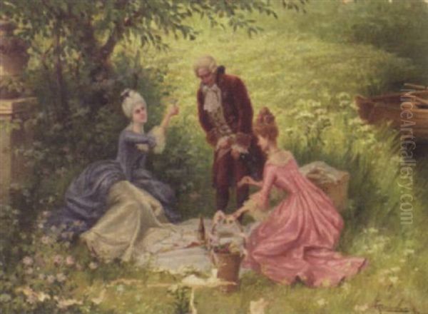 The Picnic Party Oil Painting by Carlo Ferranti