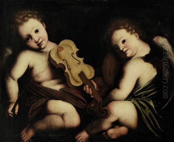 Musizierende Putten Oil Painting by Gaudenzio Ferrari