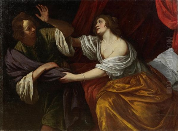 Joseph And Potiphar's Wife Oil Painting by Giovanni Andrea de Ferrari