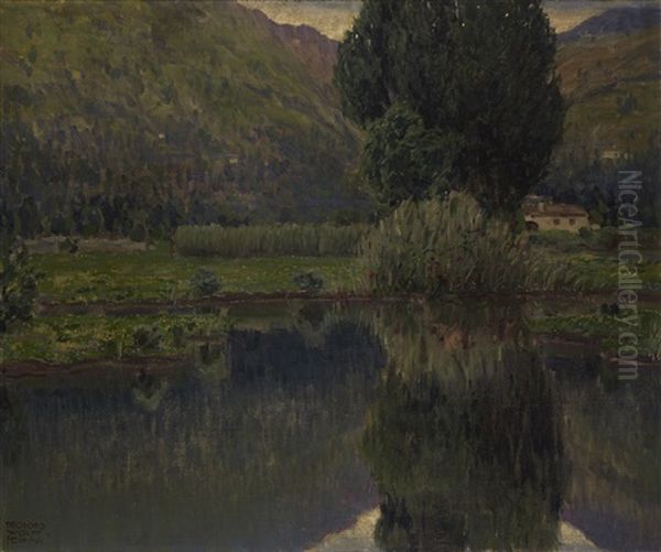 Riflessi Sull'acqua Oil Painting by Teodoro Wolf Ferrari