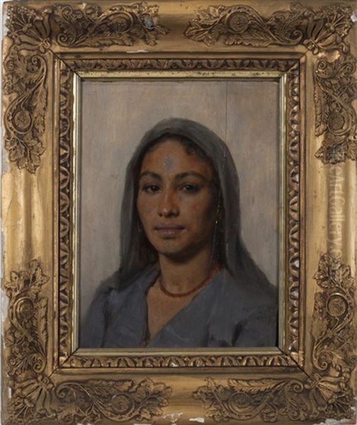 Portrait Of An Arab Woman Oil Painting by Arthur von Ferraris