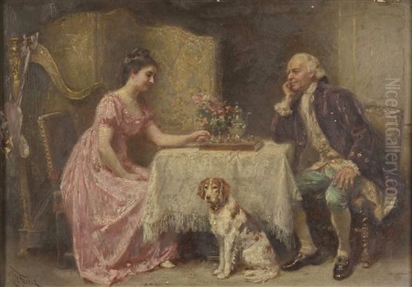 A Game Of Chess Oil Painting by Jean-Leon Gerome Ferris