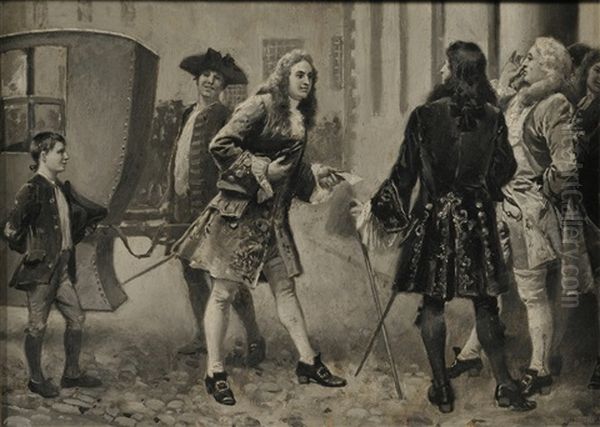 Law's Arrival In London Oil Painting by Jean-Leon Gerome Ferris