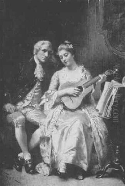 A Musical Interlude Oil Painting by Jean-Leon Gerome Ferris