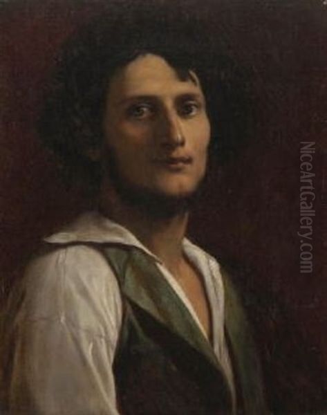 Bildnis Eines Jungen Italieners Oil Painting by Anselm Friedrich Feuerbach