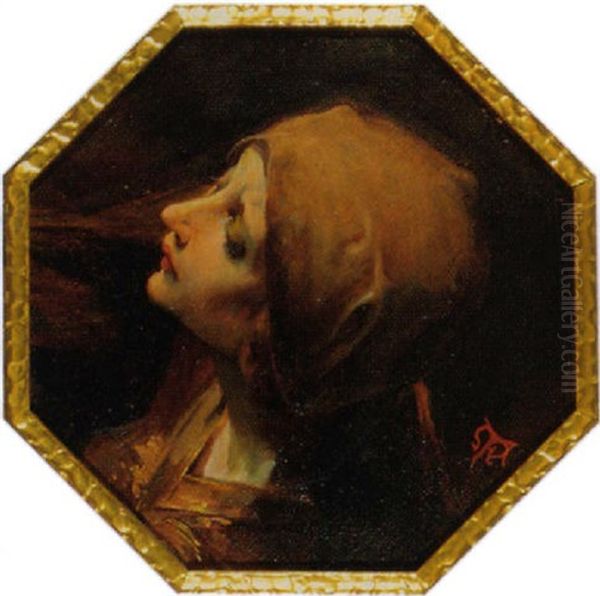 Frauenkopf Oil Painting by Martin Feuerstein