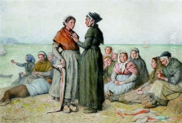 The Fishermen`s Wives Oil Painting by Jacques Eugene Feyen