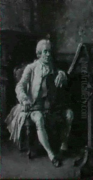 Cellist Oil Painting by Benjamin Eugene Fichel