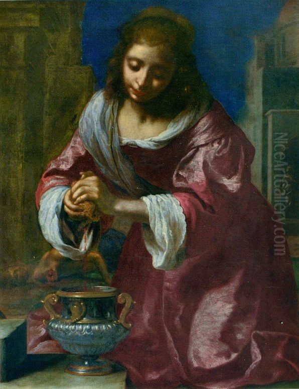 Saint Praxedis Oil Painting by Felice Ficherelli