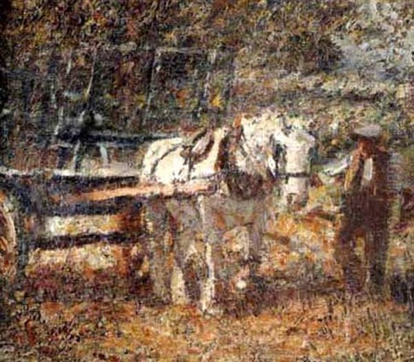 The Farm Cart Oil Painting by Harry Fidler