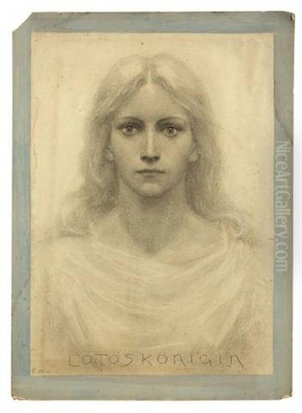 Lotoskonigin Oil Painting by Hugo Hoppener Fidus