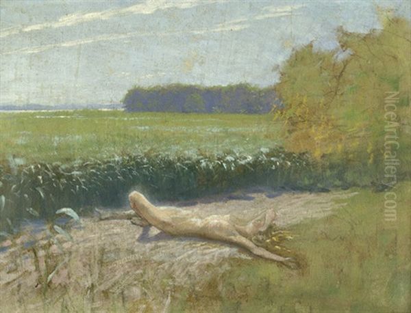 Maienglut Am Havelschilf Oil Painting by Hugo Hoppener Fidus