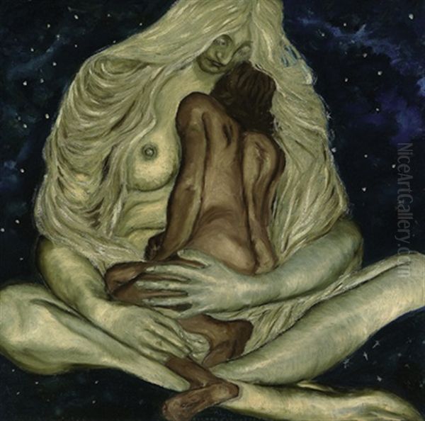 Das Paar Oil Painting by Hugo Hoppener Fidus