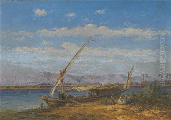 Am Nil Oil Painting by Bernhard H. Fiedler