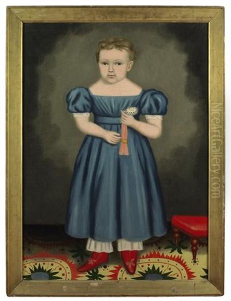 Portrait Of A Boy With Pocket Watch In A Blue Outfit Oil Painting by Erastus Salisbury Field