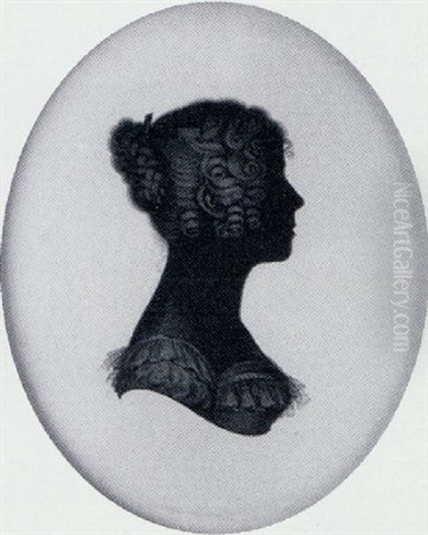 Jane Elliot, Her Hair In A Plaited Bun, With Comb And Ringlets At The Front, Wearing Decollete Dress With Turn-down Lace Collar And Puffed Sleeve Oil Painting by John M. Field