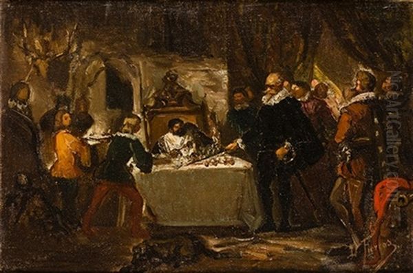 Sancho En Su Insula Oil Painting by Dionisio Fierros Alvarez