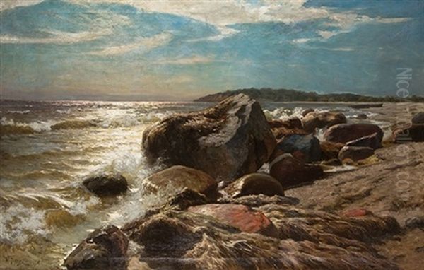 Marina Oil Painting by Dionisio Fierros Alvarez