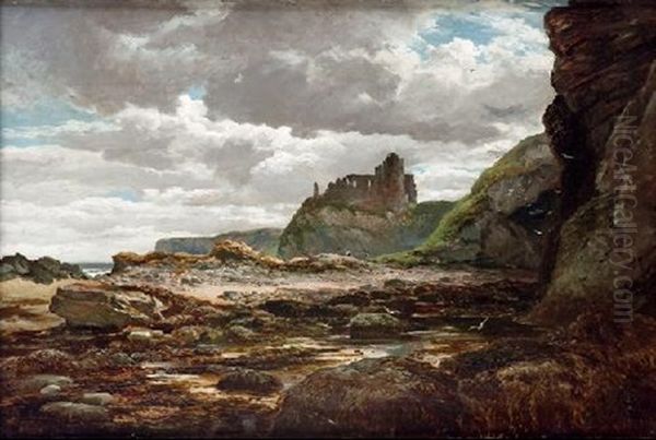 Marina Con Ruinas De Castillo Oil Painting by Dionisio Fierros Alvarez