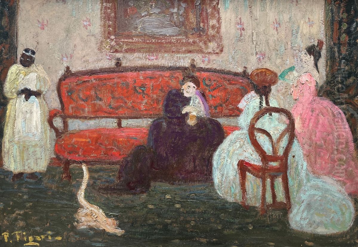 La Visita Oil Painting by Pedro Figari