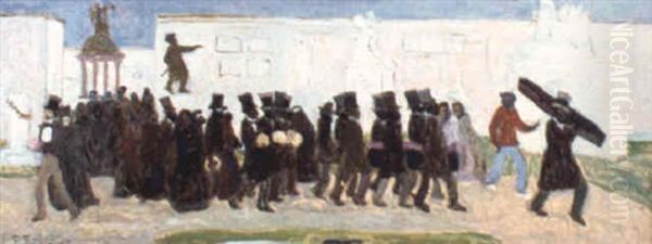 En El Cementario Oil Painting by Pedro Figari